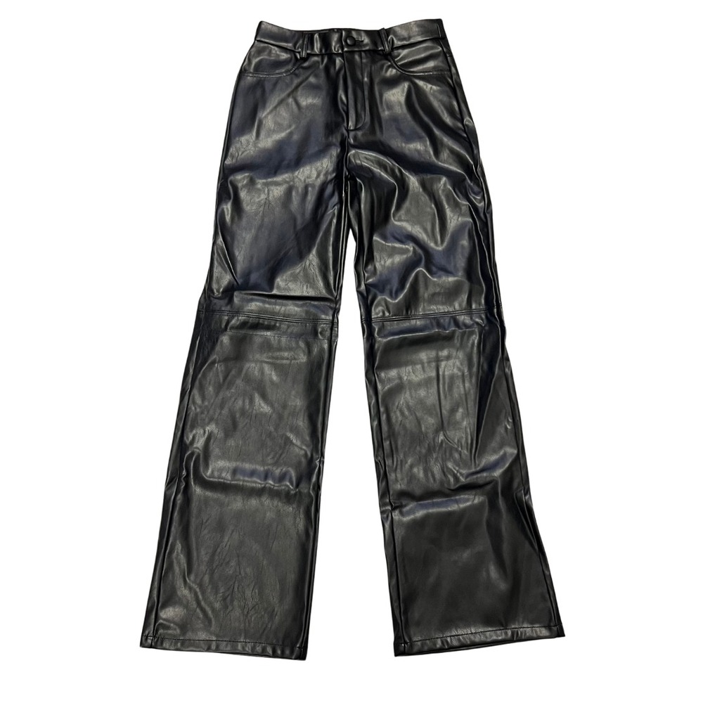 SHEIN Black Faux Leather Women's Pants Size XS Petite